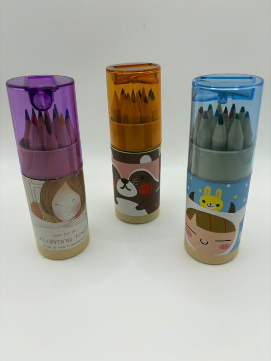 Coloured Pencils with Sharpener – 12 Pack