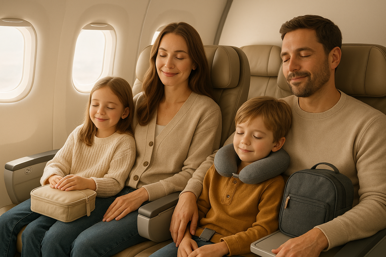 Trip Kit Co family flying in peace